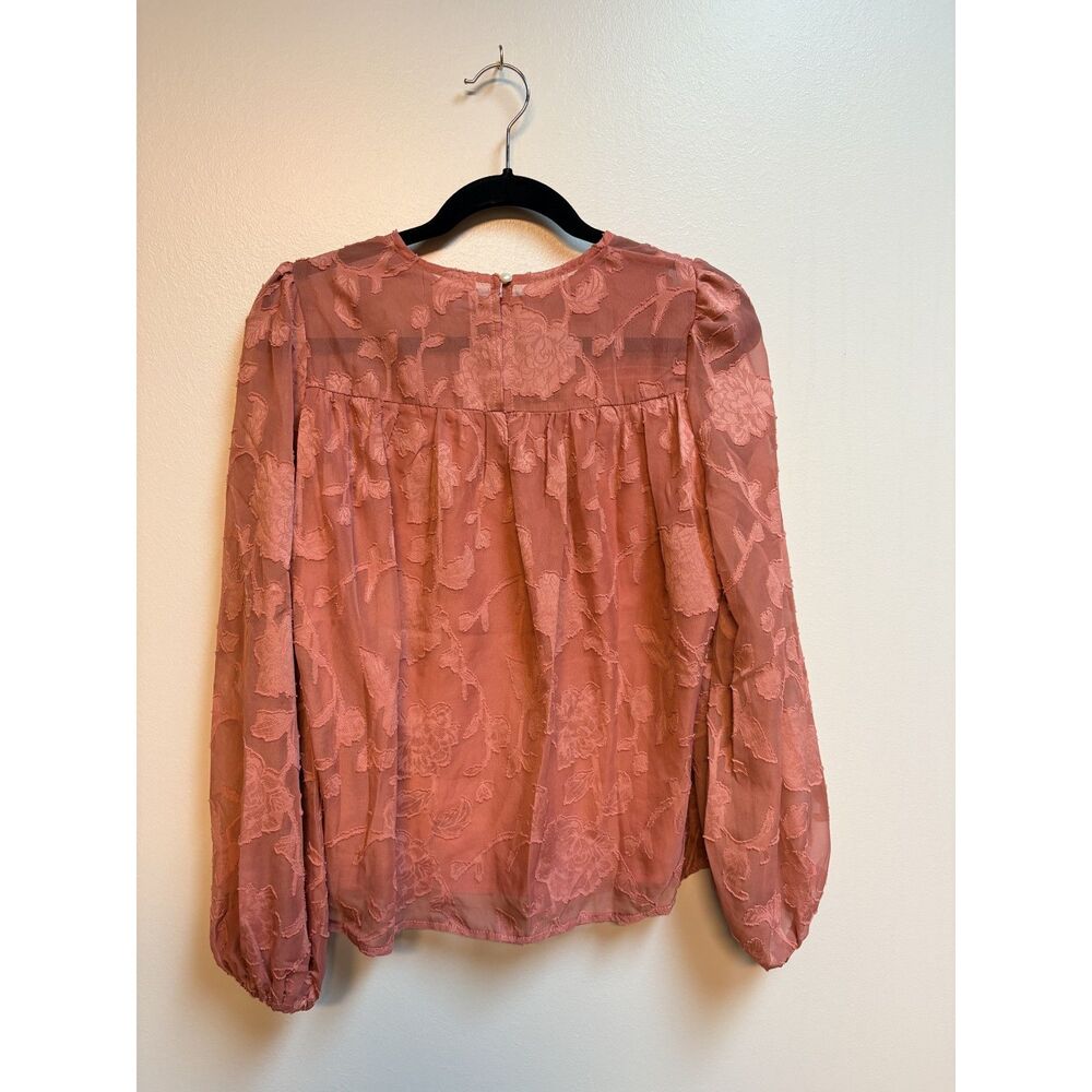New STARVNC Women Floral Print Crew Neck Half Sleeve Pink Blouse, S
